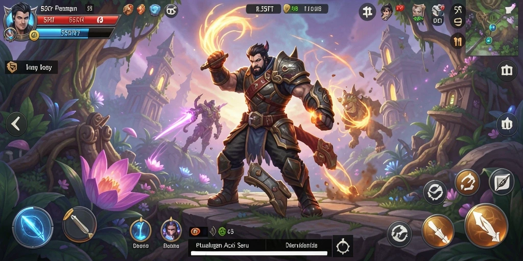 Tampilan gameplay seru di dunia fantasi 55RT.