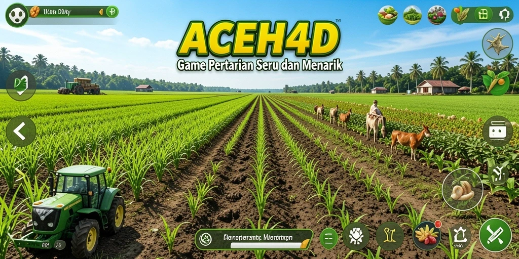 Tangkapan layar dari gameplay ACEH4D yang menampilkan aktivitas bertani