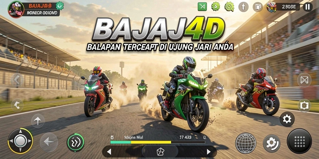 Tampilan gameplay BAJAJ4D yang mendebarkan saat balapan motor.