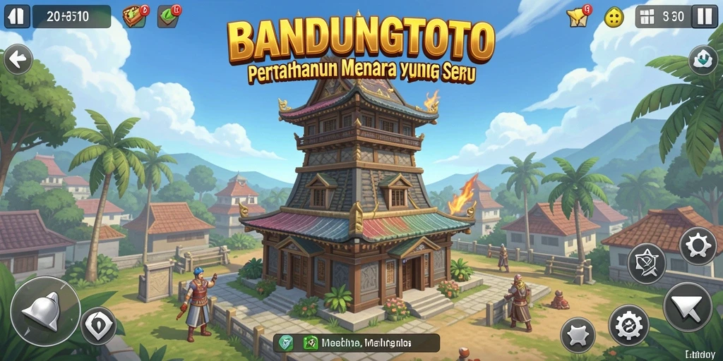 Tangkapan layar menunjukkan aksi pertahanan menara yang mendebarkan di BANDUNGTOTO.