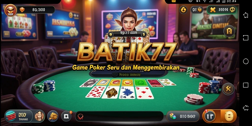 Tampilan gameplay seru di BATIK77 saat berkompetisi dalam poker.