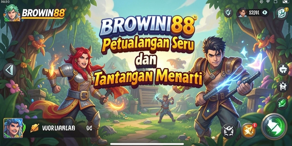 Screenshot gameplay BROWIN88 menampilkan karakter beraksi dalam petualangan.