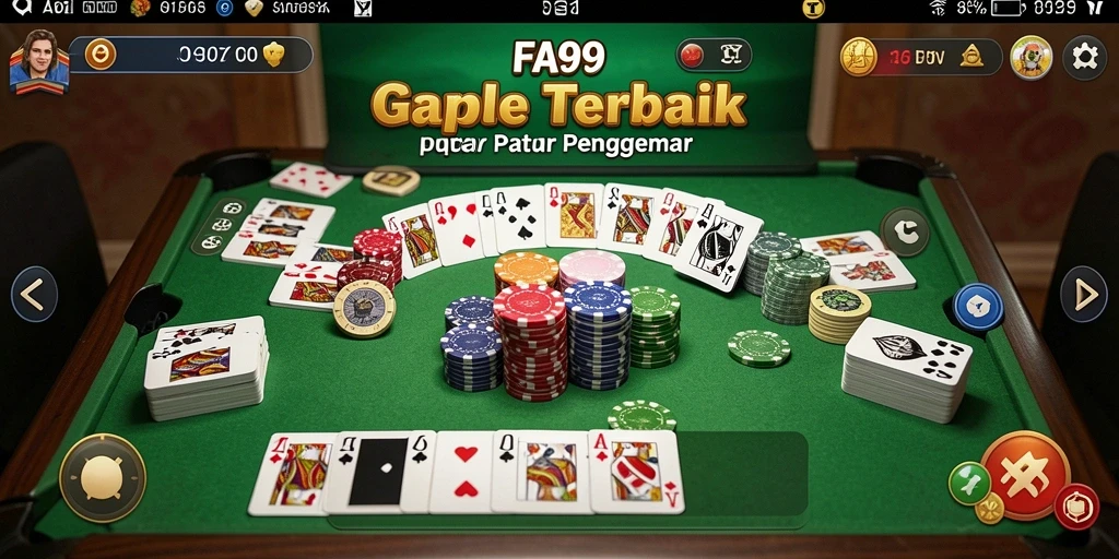 Tampilan gameplay seru di FA99 saat bermain Gaple dengan teman.