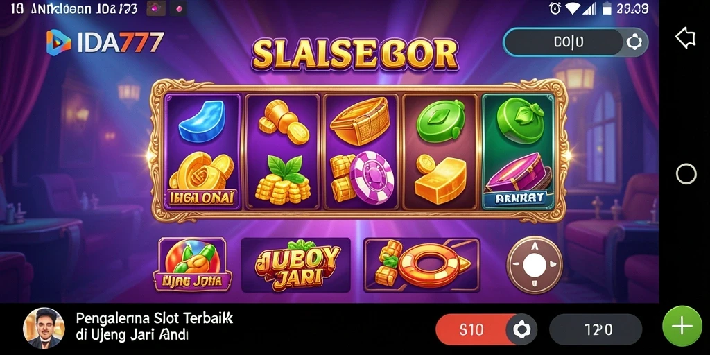Tangkapan layar game IDA777 menampilkan antarmuka slot yang menarik dan berwarna-warni.