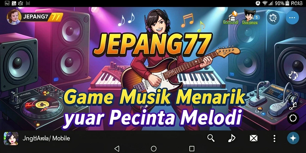 Tampilan gameplay seru di JEPANG77 dengan berbagai lagu.