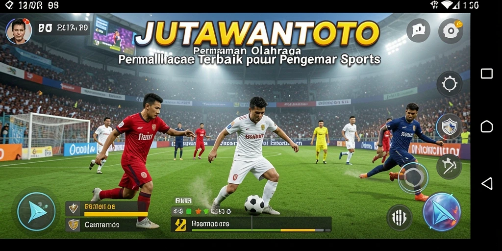 Tampilan utama gameplay JUTAWANTOTO menampilkan pertempuran olahraga yang menarik.