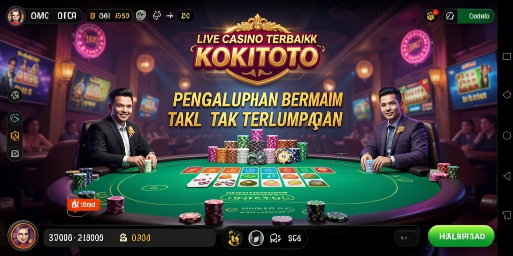 Tampilan gameplay Live Casino yang mendebarkan di KOKITOTO.