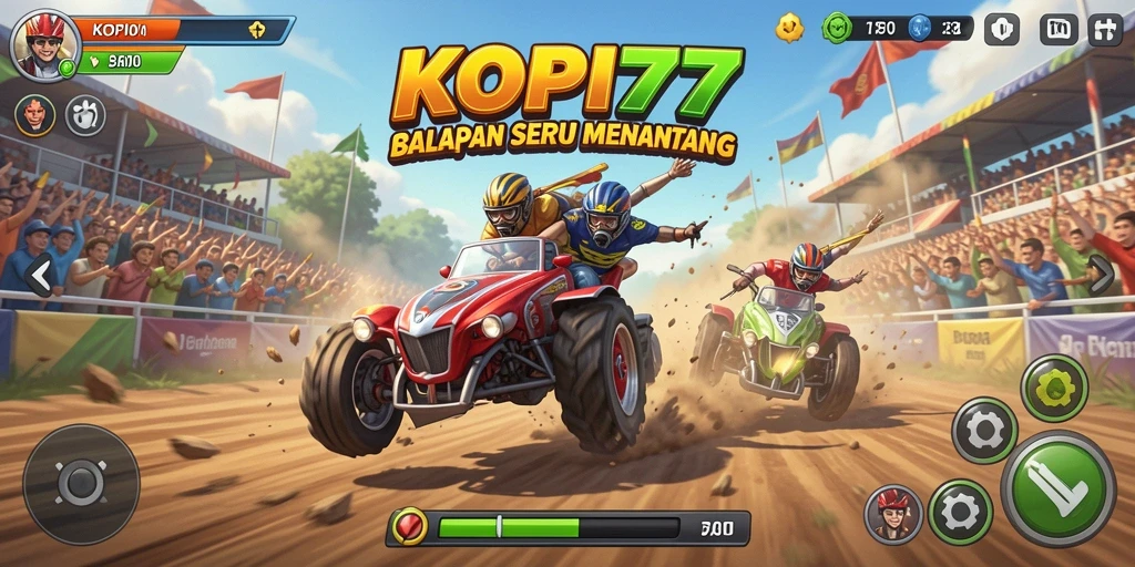 Tampilan gameplay seru di treks KOPI77.