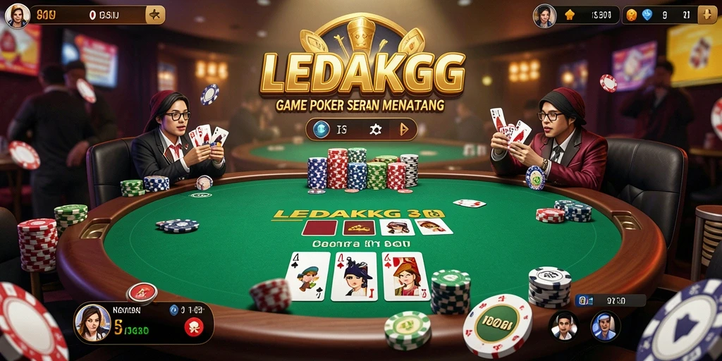 Gameplay poker seru di LEDAKGG dengan grafis menarik.