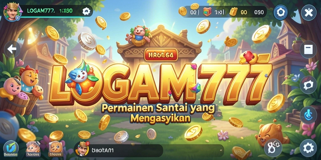 Screenshot utama LOGAM777 menampilkan gameplay yang santai dan menyenangkan.