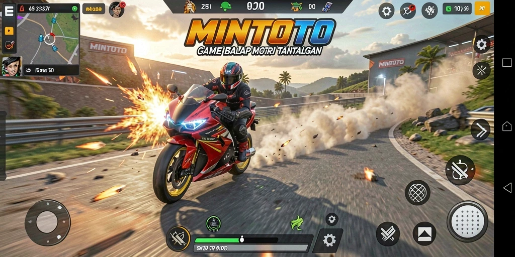 Gambaran mendebarkan dari aksi balap motor di MINTOTO.