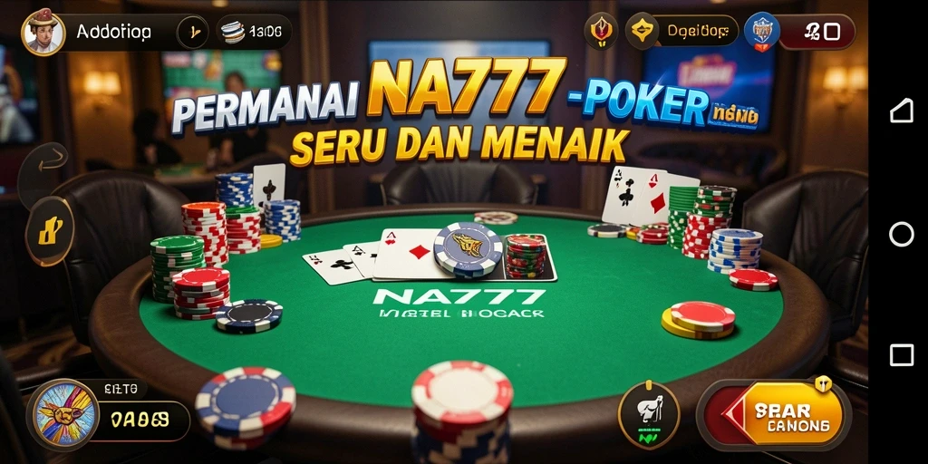 Tampilan gameplay Poker seru di NA777 dengan pemain yang aktif.