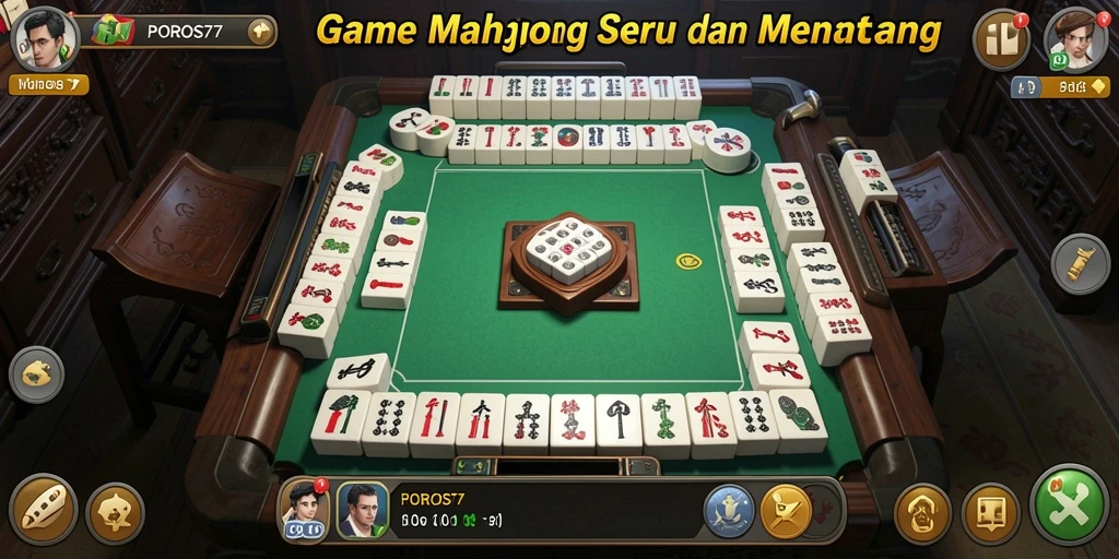 Tampilan gameplay POROS77 yang menampilkan keseruan bermain Mahjong.