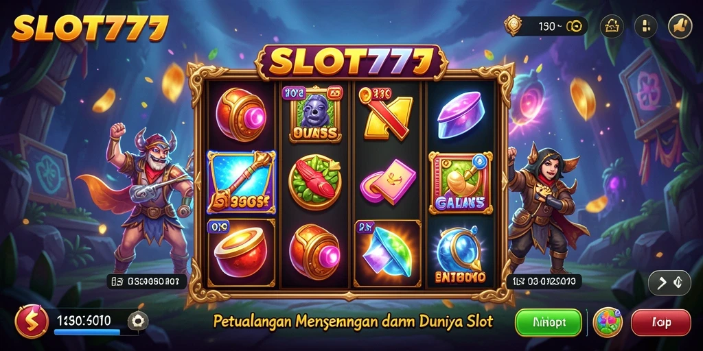 Screenshot menarik menunjukkan gameplay seru dan petualangan dalam SLOT777.