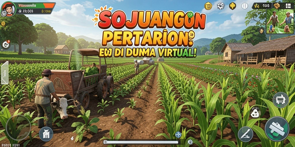 Screenshot gameplay SOJU88 menampilkan aktivitas bertani yang seru dan interaktif.