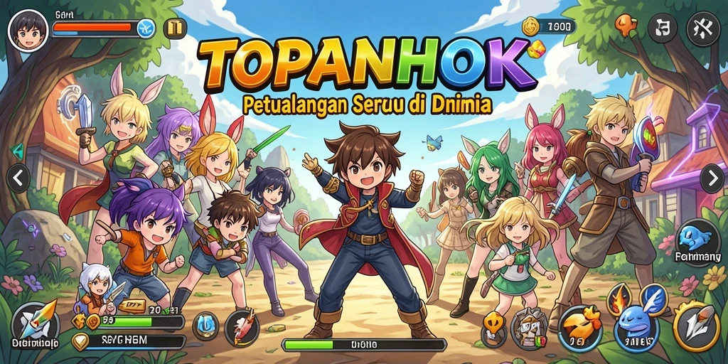 Screenshot gameplay TOPANHOKI dengan karakter Anime yang memukau.