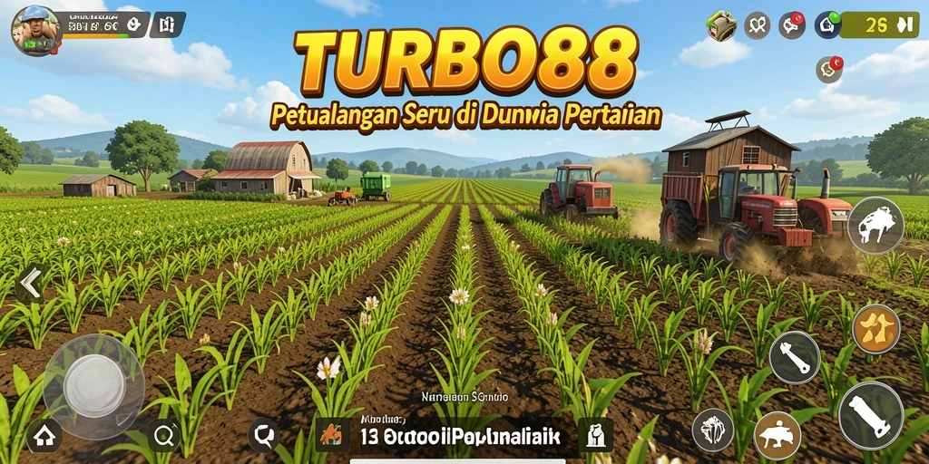 Screenshot gameplay TURBO88 yang menampilkan aktivitas pertanian.