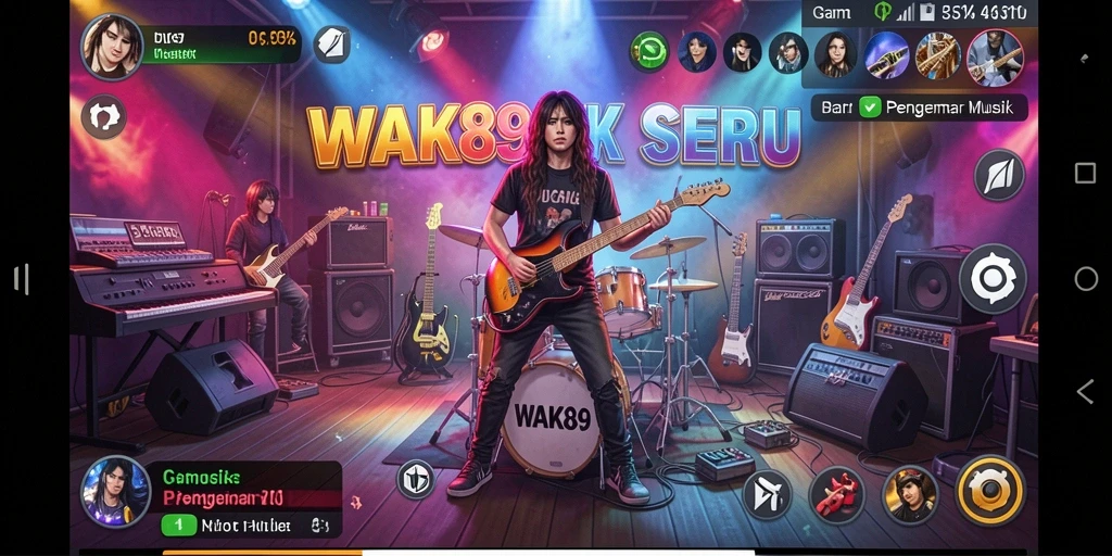 Tampilan gameplay seru di aplikasi WAK89 dengan musik yang menggugah semangat.