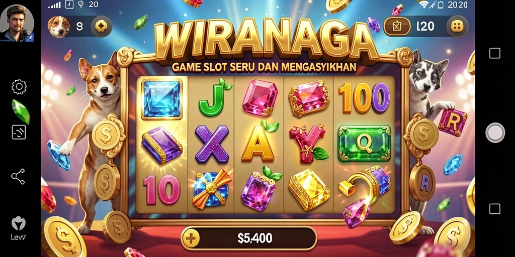 Screenshot gameplay WIRANAGA yang menampilkan keseruan mesin slot.
